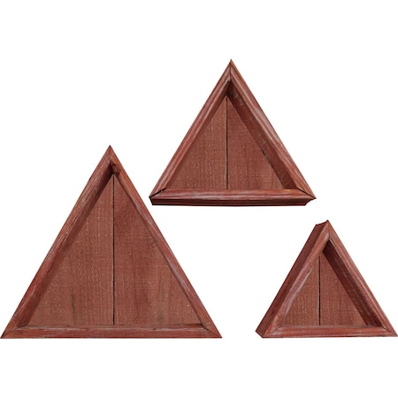Ekena Millwork Triangle, Closed Back, Vintage Farmhouse Shadow Box Shelves, Barnwood Decor Collection, PK3 DECR15SBTRCBRD